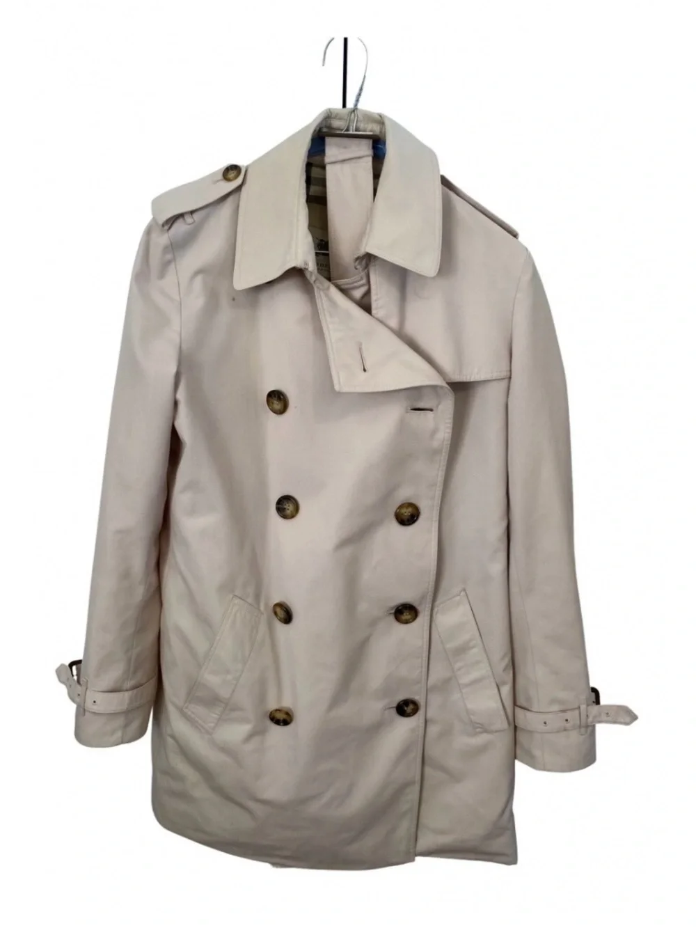 Burberry London Slim Fit Light Pink Trench Coat Nova Check UK12 US10 - Picture 4 of 15